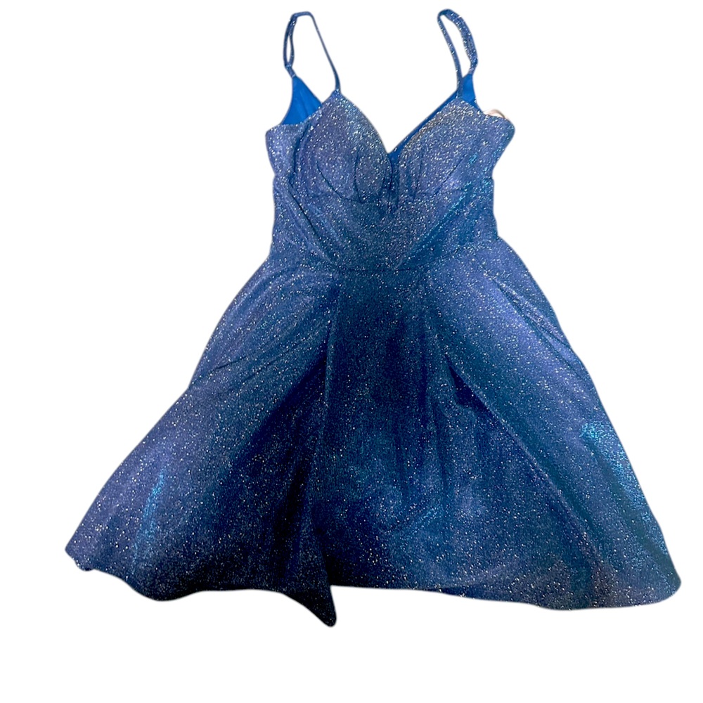 B. Darlin women’s glittery blue dress. Used once, perfect condition. Size 1/2